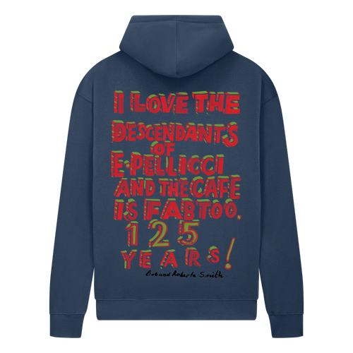 125 YEAR ANNIVERSARY 'E.PELLICCI X BOB AND ROBERTA SMITH' HOODIE – NAVY