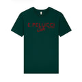NEW E.PELLICCI LOGO T SHIRT – RED ON BOTTLE GREEN