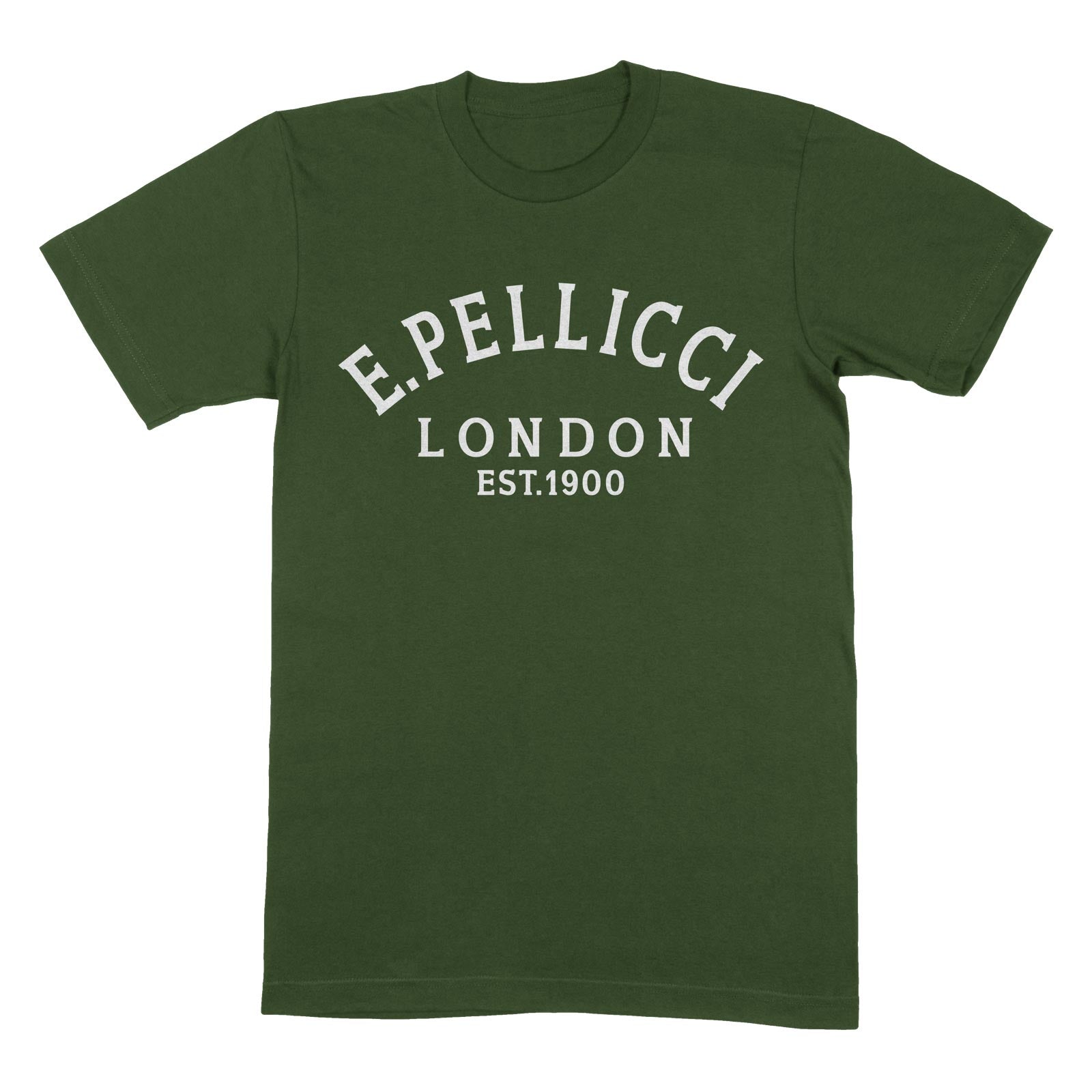 PELLICCI LOGO T SHIRT – BOTTLE GREEN WITH WHITE LOGO