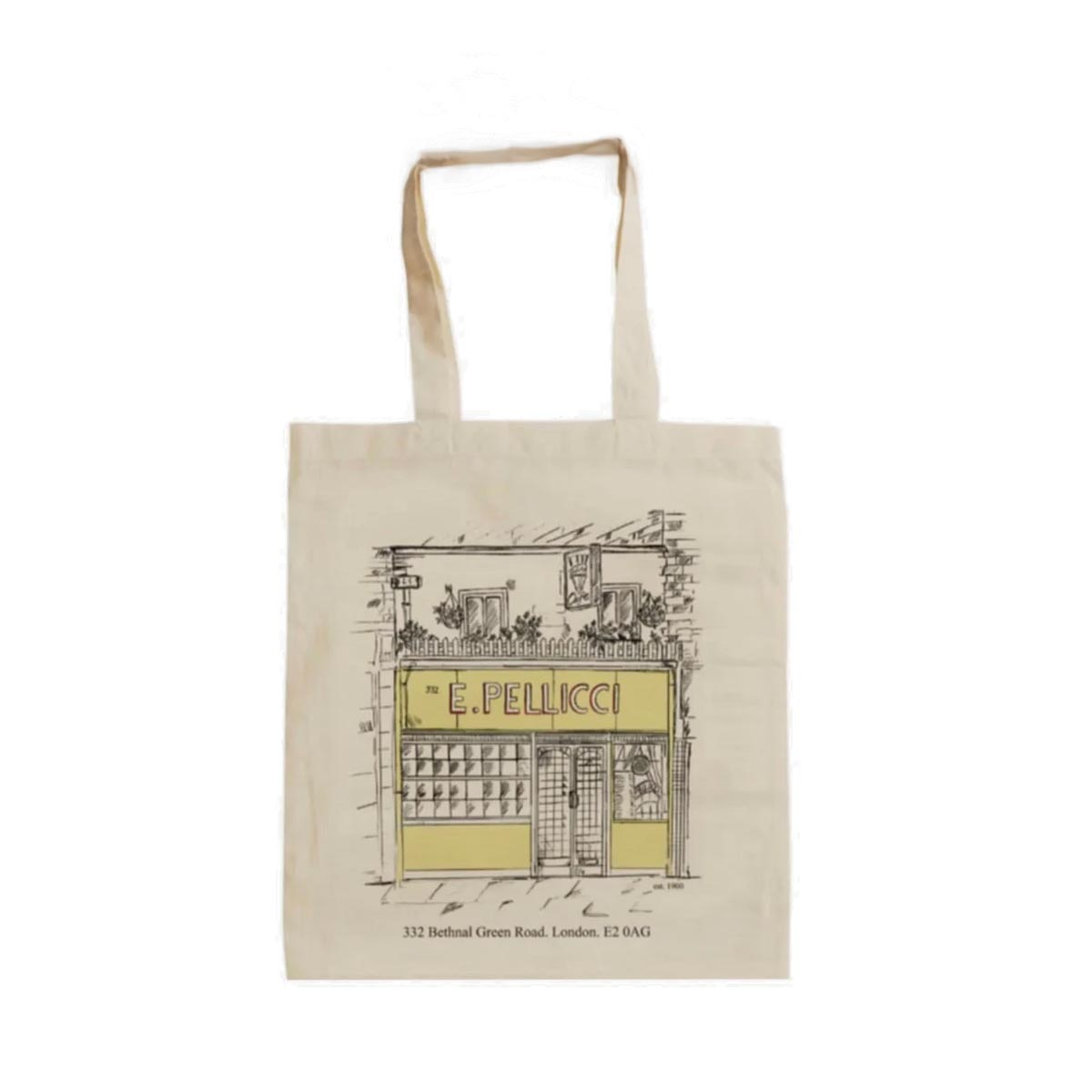 E.PELLICCI CAFE FRONTSCREEN PRINTED TOTE BAG – ECRU