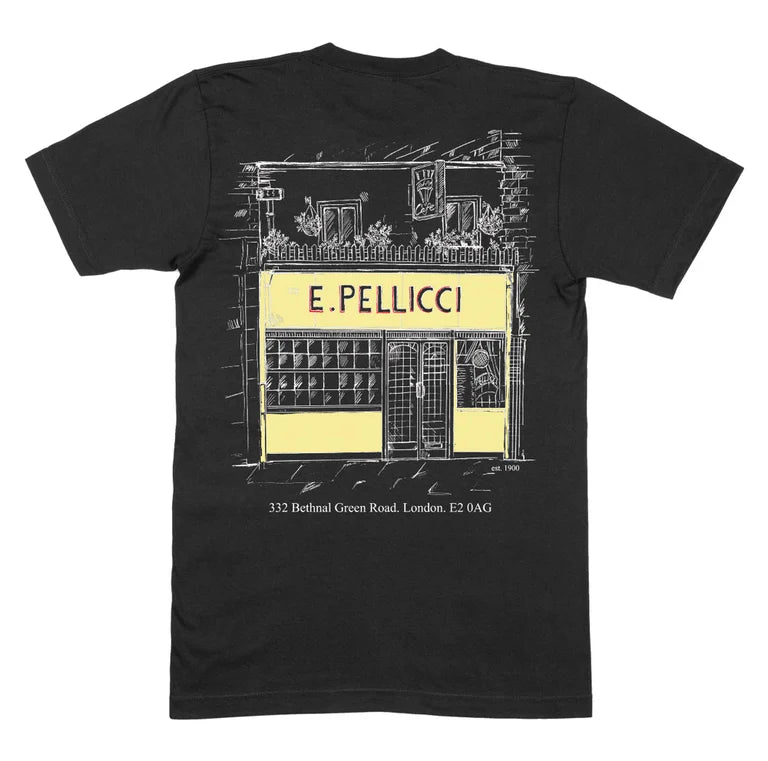 E.PELLICCI CAFE FRONT T SHIRT BLACK